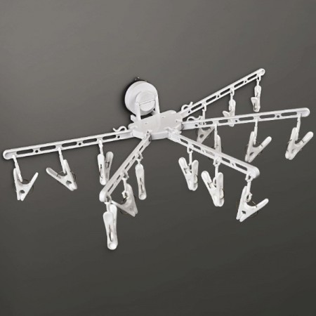 MINI STENDINO APPENDIBILE STENDIBIANCHERIA A VENTOSA PIEGHEVOLE 15 MOLLETTE