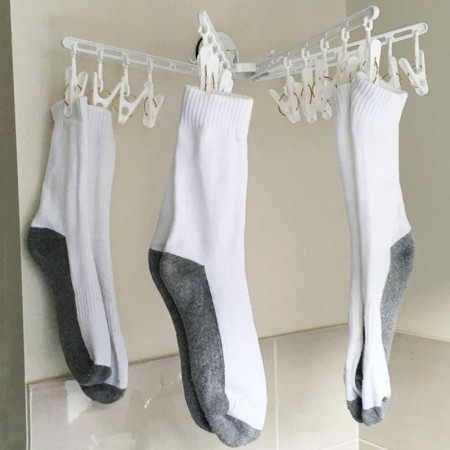 MINI STENDINO APPENDIBILE STENDIBIANCHERIA A VENTOSA PIEGHEVOLE 15 MOLLETTE