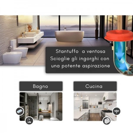 STURALAVANDINO LIBERA STURA TUBI LAVANDINI WC LAVABO SCARICO MANUALE VENTOSA