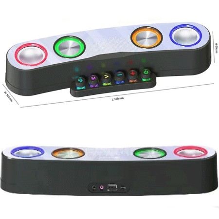 WIRELESS BLUETOOTH CASSA SPEAKER GAMING PER DESKTOP LAPTOP PC BARRA AUDIO