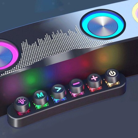 WIRELESS BLUETOOTH CASSA SPEAKER GAMING PER DESKTOP LAPTOP PC BARRA AUDIO