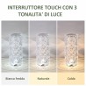 DRIWEI LAMPADA TAVOLO LED RICARICABILE 3 TONALITA' DI LUCE EFFETTO ...