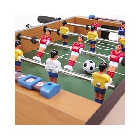 CALCIO BALILLA BILIARDINO DA TAVOLO IN LEGNO 4 STECCHE CALCETTO 50x31,5x9,5 cm