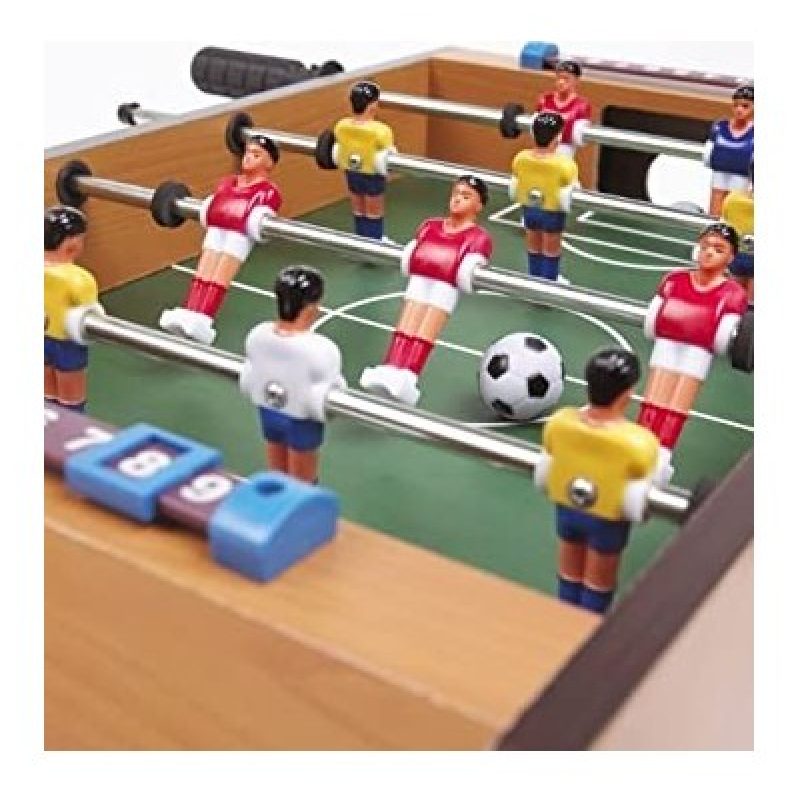 Hongu CALCIO BALILLA BILIARDINO DA TAVOLO IN LEGNO 4 STECCHE CALCET...