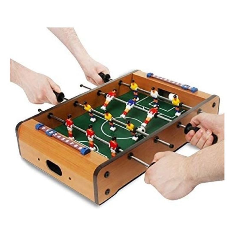 Hongu CALCIO BALILLA BILIARDINO DA TAVOLO IN LEGNO 4 STECCHE CALCET...
