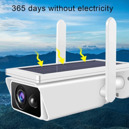 Telecamera pannello solare wifi 2MPX infrarossi sensore movimento SD senza fili