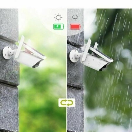 Telecamera pannello solare wifi 2MPX infrarossi sensore movimento SD senza fili