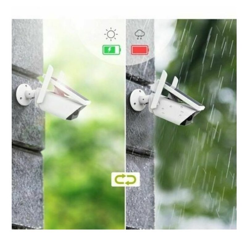Hongu Telecamera pannello solare wifi 2MPX infrarossi sensore movim...