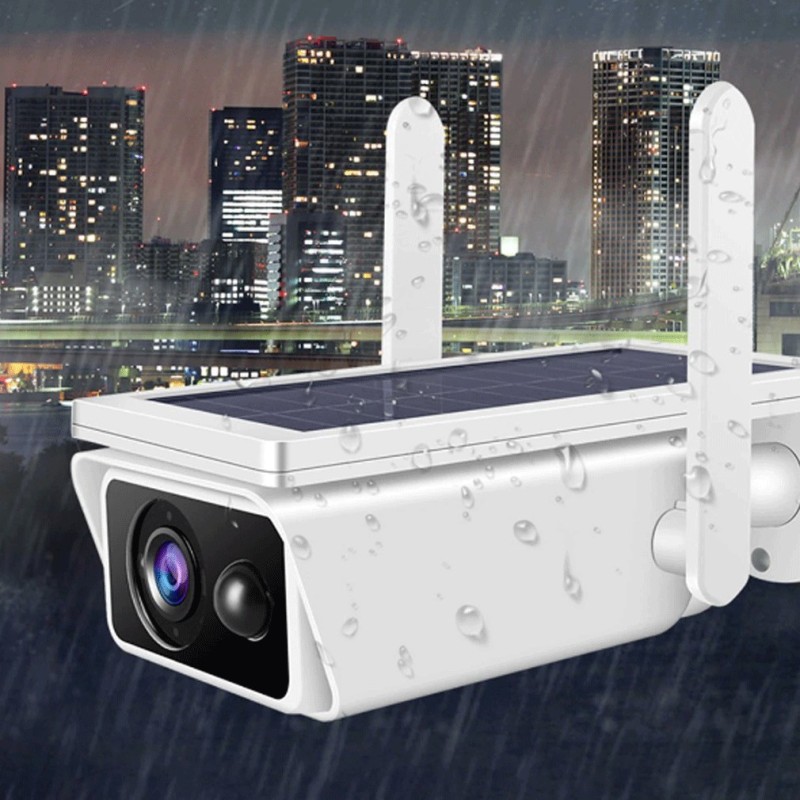Hongu Telecamera pannello solare wifi 2MPX infrarossi sensore movim...
