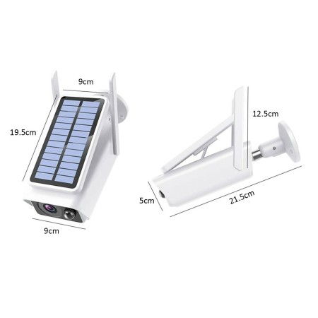 Telecamera pannello solare wifi 2MPX infrarossi sensore movimento SD senza fili