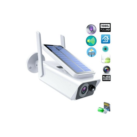 Telecamera pannello solare wifi 2MPX infrarossi sensore movimento SD senza fili