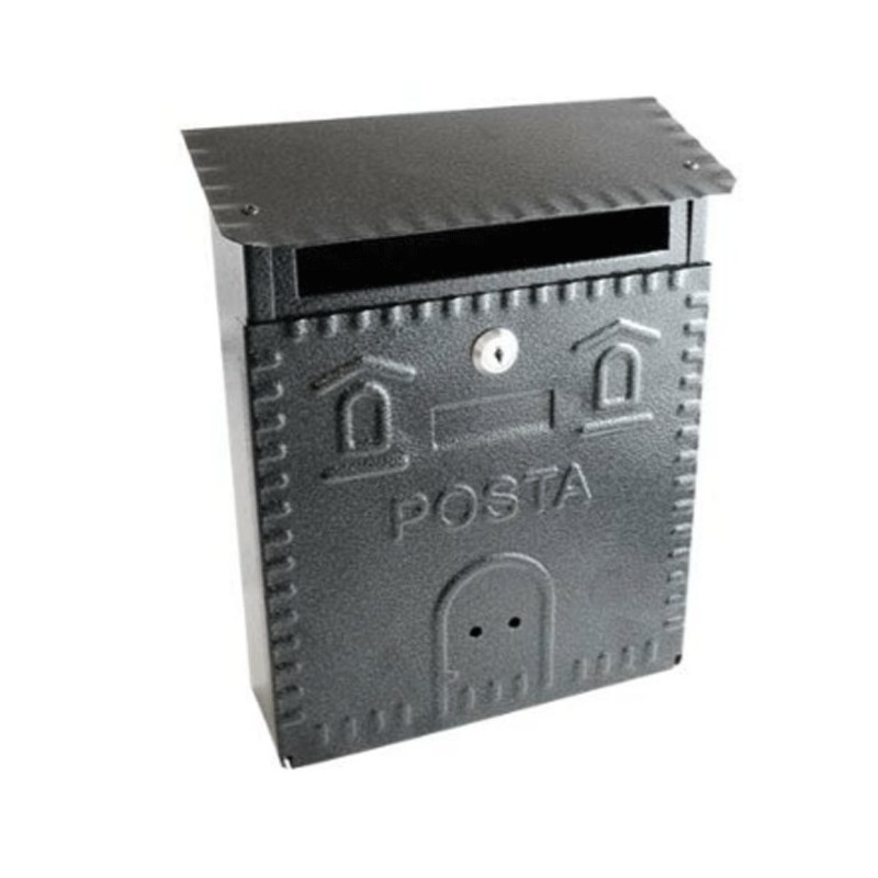 CASSETTA BUCA POSTALE LETTERE POSTA FERRO BATTUTO DA ESTERNO 23x9xh29cm 2 chiavi