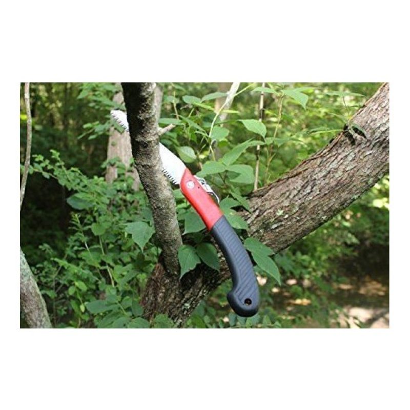 Seghetto pieghevole lama seghettata 18cm blocco sicura acciaio al carbonio