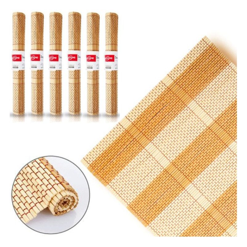 WeHome Set 6 Pezzi Tovagliette Tovaglie In Bambù Legno Colazione co...