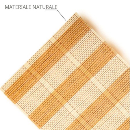 Set 6 Pezzi Tovagliette Tovaglie In Bambù Legno Colazione colore chiaro 30x45cm