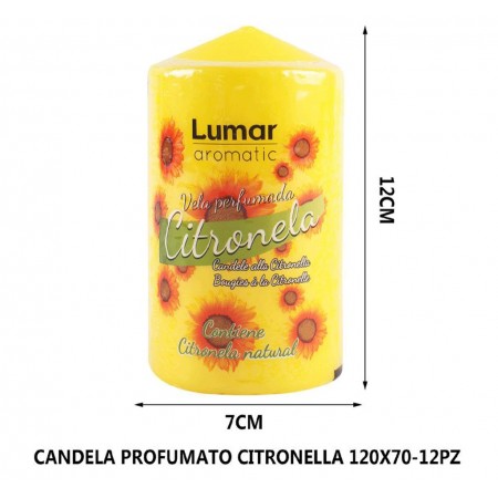 SET 12 CANDELE CITRONELLA  ANTI ZANZARE PROFUMO AMBIENTE  12x7cm CANDELA LUMINI