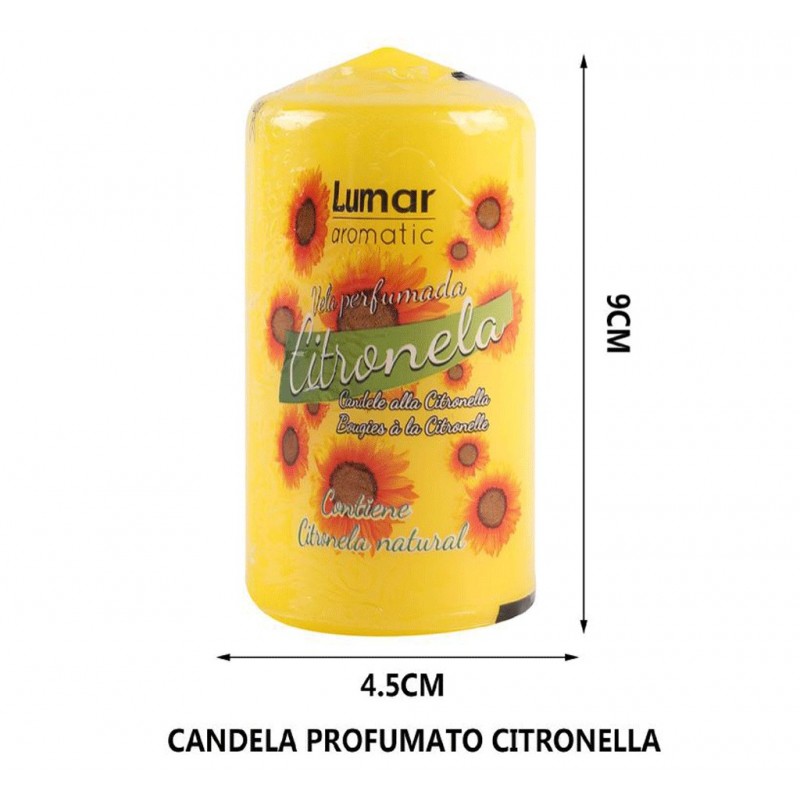 SET 20 CANDELE CITRONELLA ANTI ZANZARE PROFUMO AMBIENTE 9x4.7cm CAN...