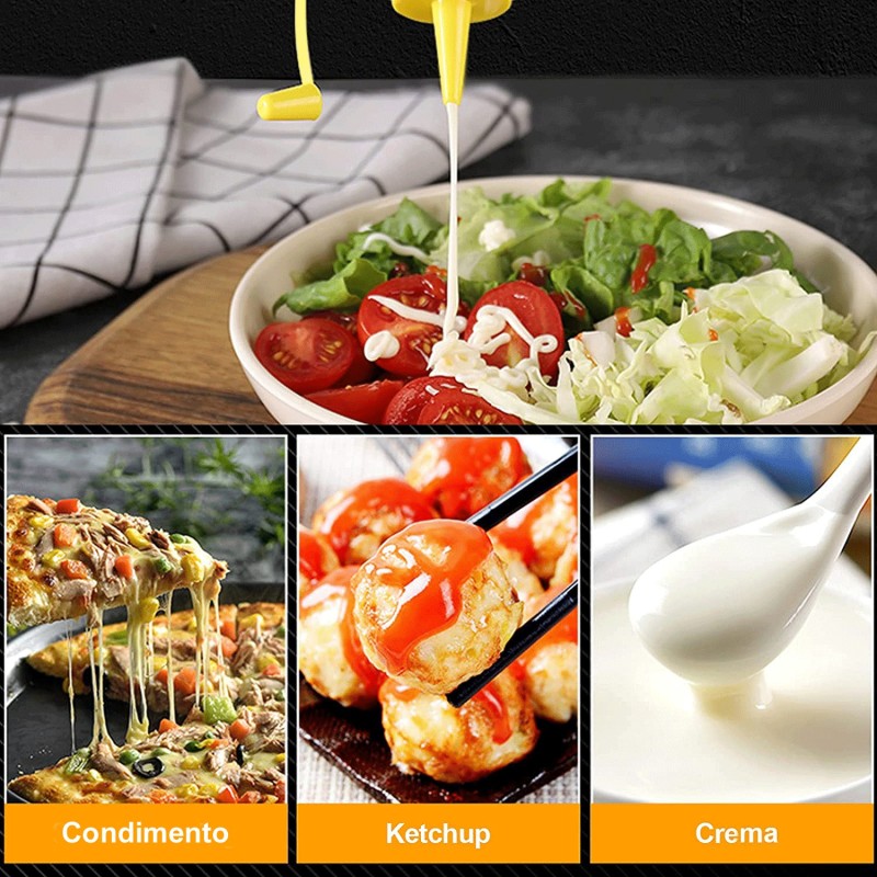 WeHome Set da 6 Dispenser Plastica Olio Maionese Ketchup Aceto Dosa...