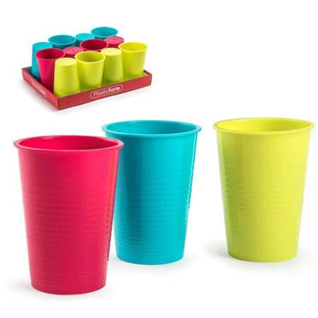 Set 12 bicchieri plastica colorati bambini 360ml feste compleanni riutilizzabili