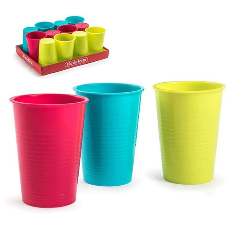 Plastic Forte Set 12 bicchieri plastica colorati bambini 360ml fest...