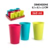Plastic Forte Set 12 bicchieri plastica colorati bambini 360ml fest...