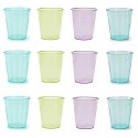 Set 12 bicchieri plastica colorati bambini 200ml feste compleanni riutilizzabili