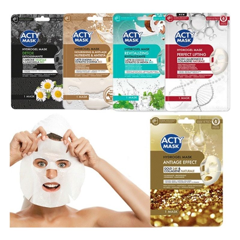 Acty Mask 3x MASCHERA VISO ACTY MASK HYDROGEL MASK Naturale Bio aci...