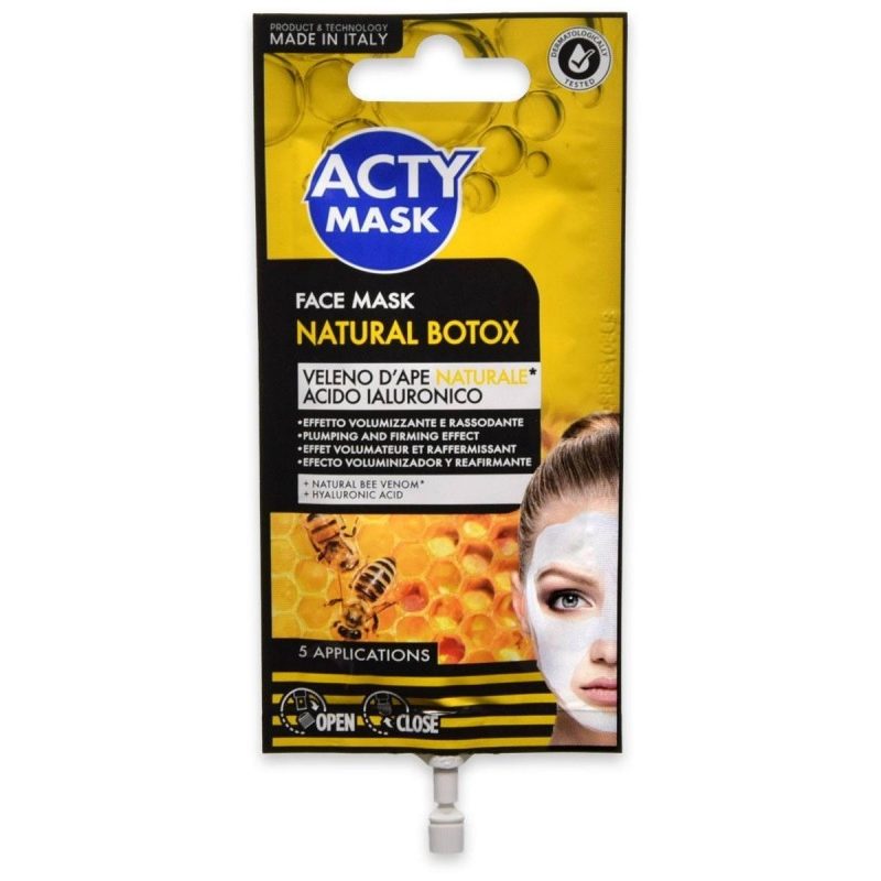 Acty Mask 5x MASCHERA VISO ACTY MASK HYDROGEL AL VELENO D'APE NATUR...