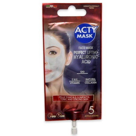 5x MASCHERA VISO antirughe acido Ialuronico e collagene crema lifting idratante