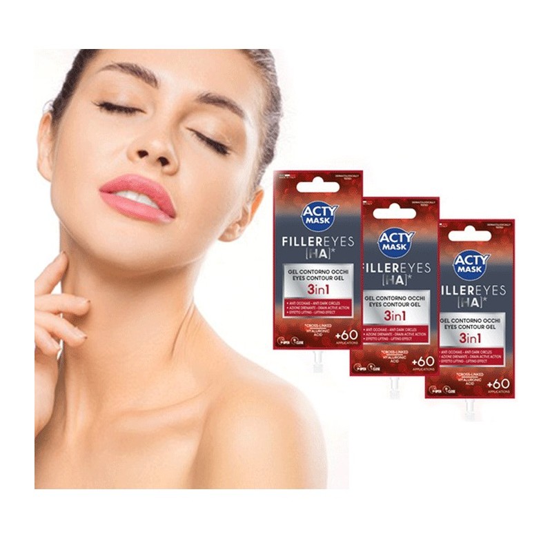 3x Crema viso occhiaie lifting con acido Ialuronico filler contorno occhi pelle