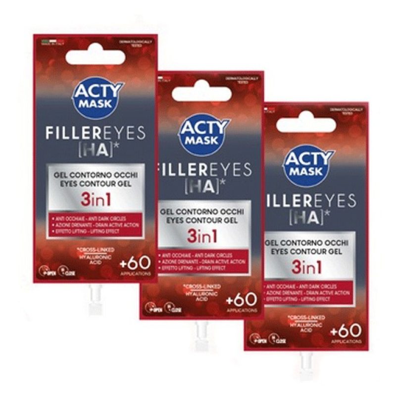 Acty Mask 3x Crema viso occhiaie lifting con acido Ialuronico fille...
