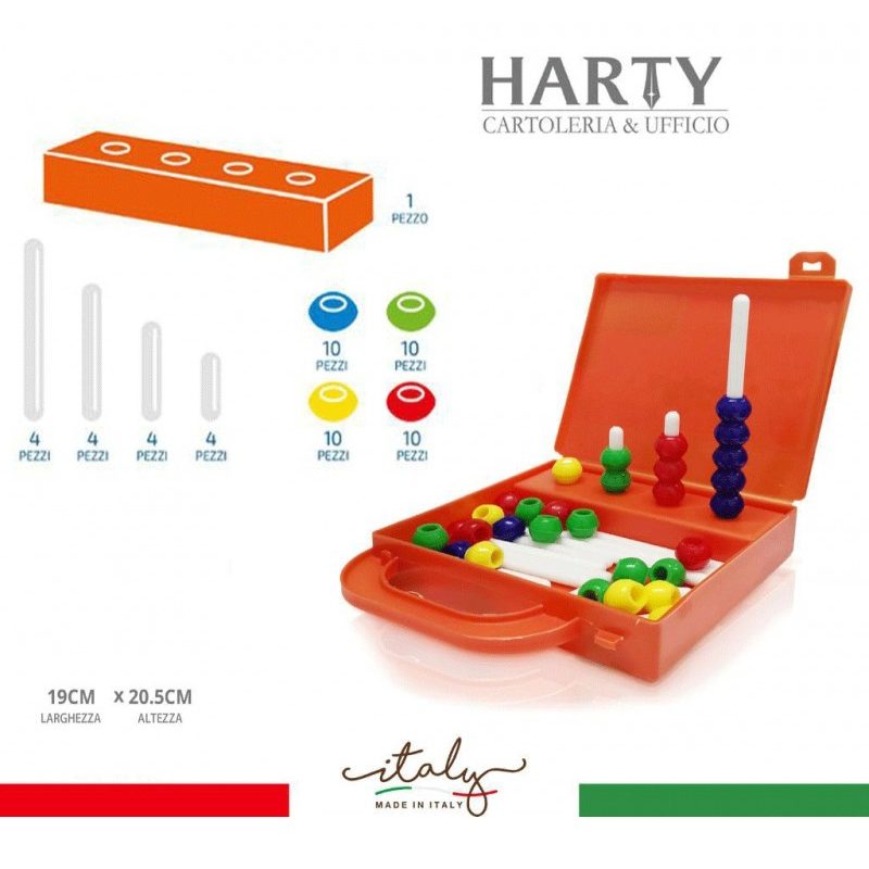 Harty Valigetta Abaco colorata base Educativo Didattico Bambini scu...
