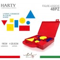 Valigetta con Blocchi Logici in Plastica Gioco Didattico 48 pezzi scuola bambini