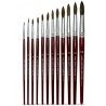 Giotto 12x Set Pennelli setola manico lungo pittura olio punta tond...