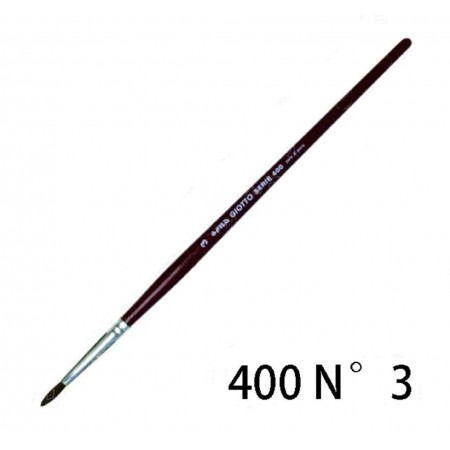 12x Set Pennelli setola manico lungo pittura olio punta tonda serie 400 GIOTTO