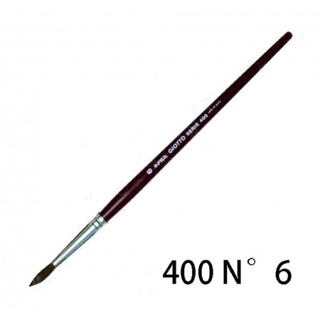 12x Set Pennelli setola manico lungo pittura olio punta tonda serie 400 GIOTTO