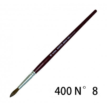 12x Set Pennelli setola manico lungo pittura olio punta tonda serie 400 GIOTTO