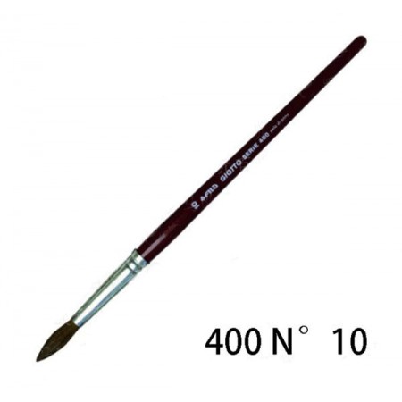 12x Set Pennelli setola manico lungo pittura olio punta tonda serie 400 GIOTTO