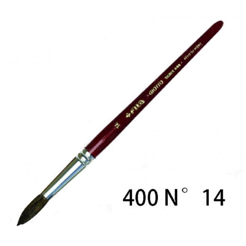 Giotto 12x Set Pennelli setola manico lungo pittura olio punta tond...