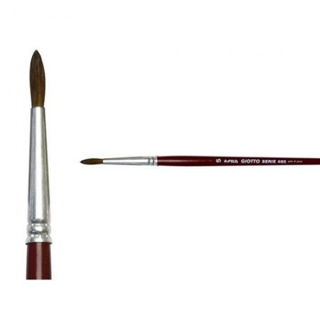 12x Set Pennelli setola manico lungo pittura olio punta tonda serie 400 GIOTTO