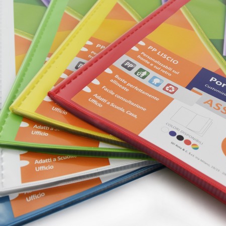 2x Portalistini Personalizzabili 22x30 cm 20/30/40/50 buste SEI ROTA trasparente