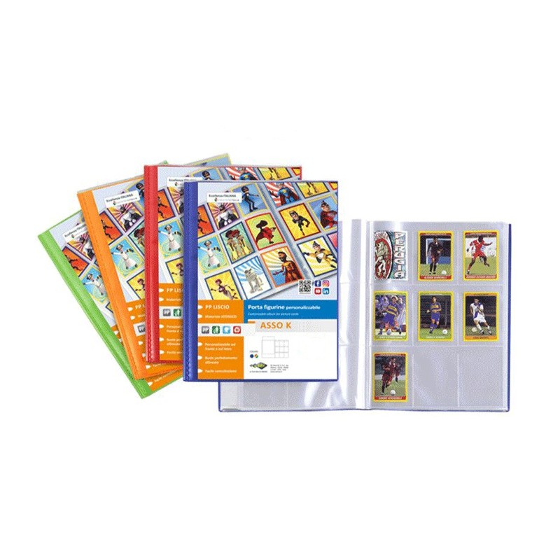 ALBUM DA 30 BUSTE PORTA FIGURINE COLLEZIONE 9 TASCHE ALBUM carte raccoglitore