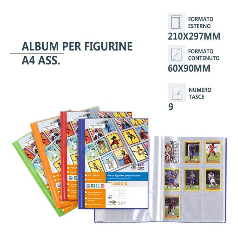 Sei Rota ALBUM DA 30 BUSTE PORTA FIGURINE COLLEZIONE 9 TASCHE ALBUM...