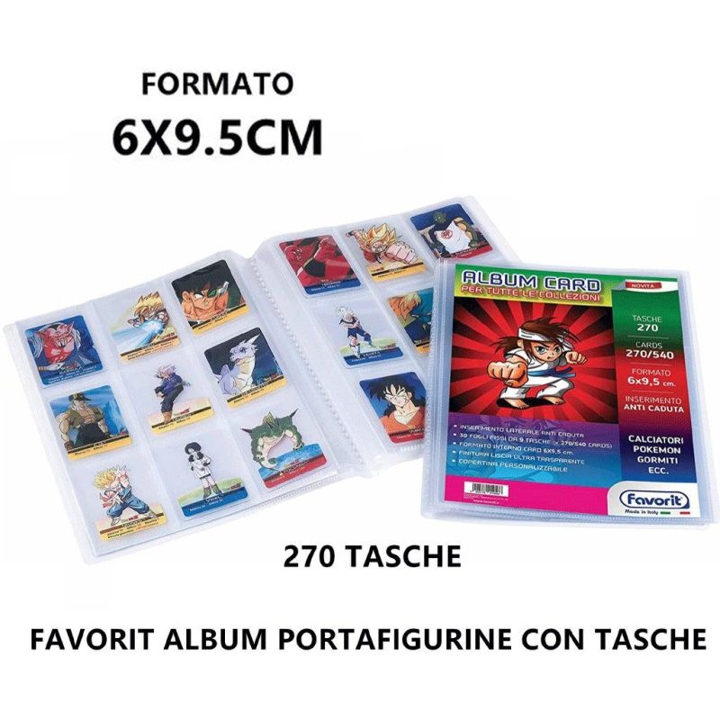 Favorit ALBUM DA 30 BUSTE PORTA FIGURINE COLLEZIONE 9 TASCHE ALBUM ...