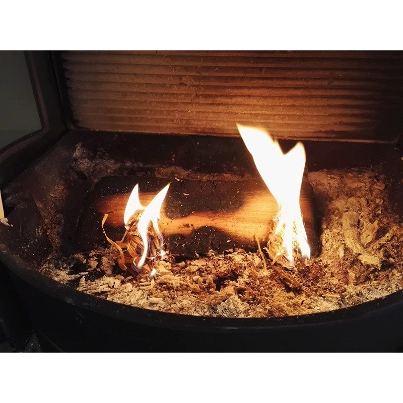 Prof 64x Accendifuoco Ecologico in Lana di Legno e Cera NATURALE no...