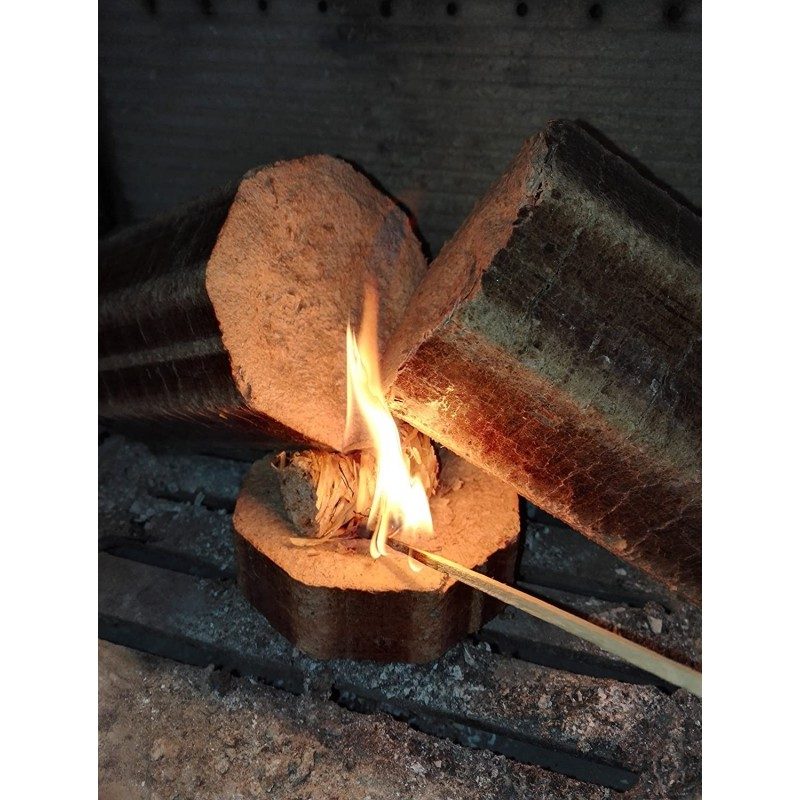 Prof 64x Accendifuoco Ecologico in Lana di Legno e Cera NATURALE no...