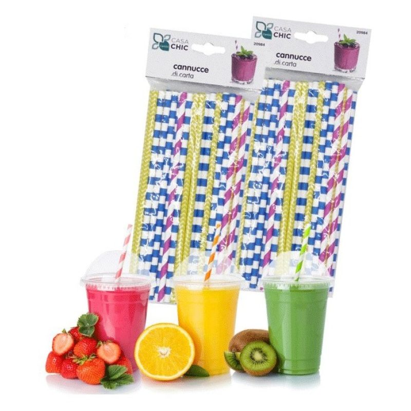 Cantini 150x Cannucce di carta monouso 22cm x 6mm festa party compl...