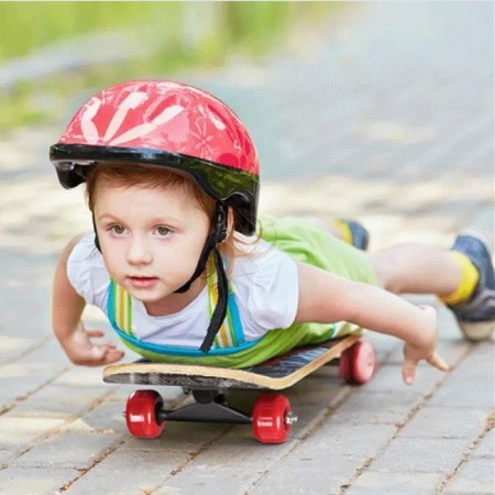 Skateboard rotelle bambini 45x13cm fantasia colorato skate legno ragazzi sport