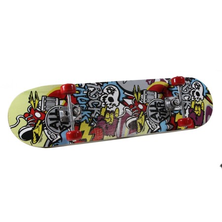 Skateboard rotelle bambini 45x13cm fantasia colorato skate legno ragazzi sport