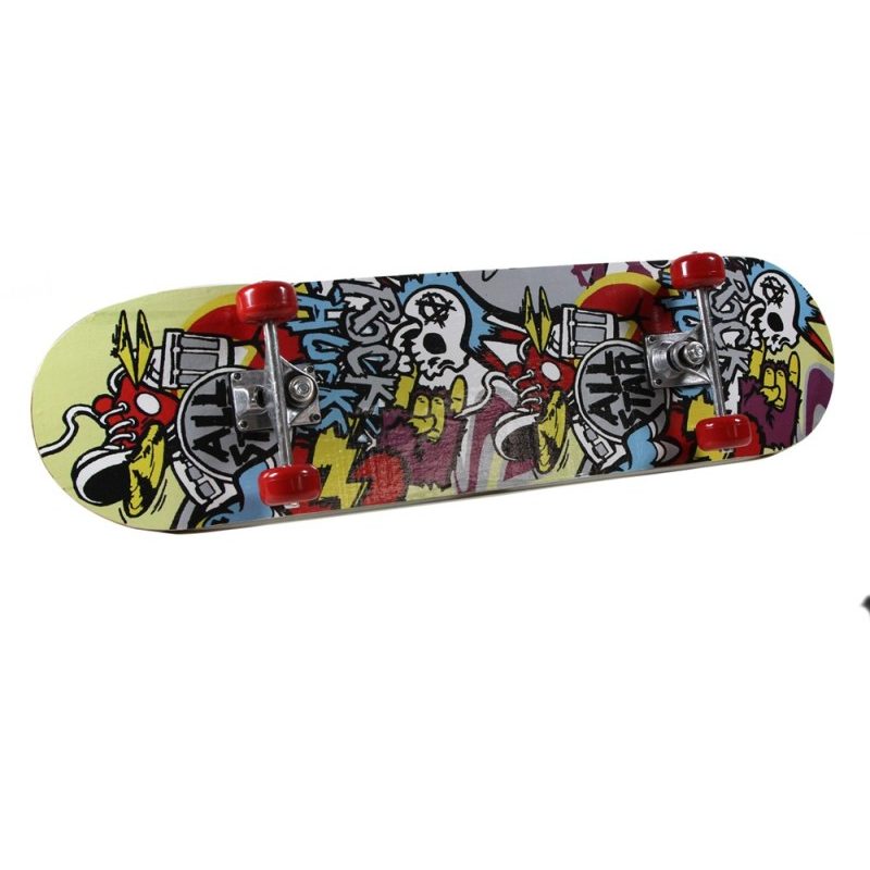 Hongu Skateboard rotelle bambini 45x13cm fantasia colorato skate le...